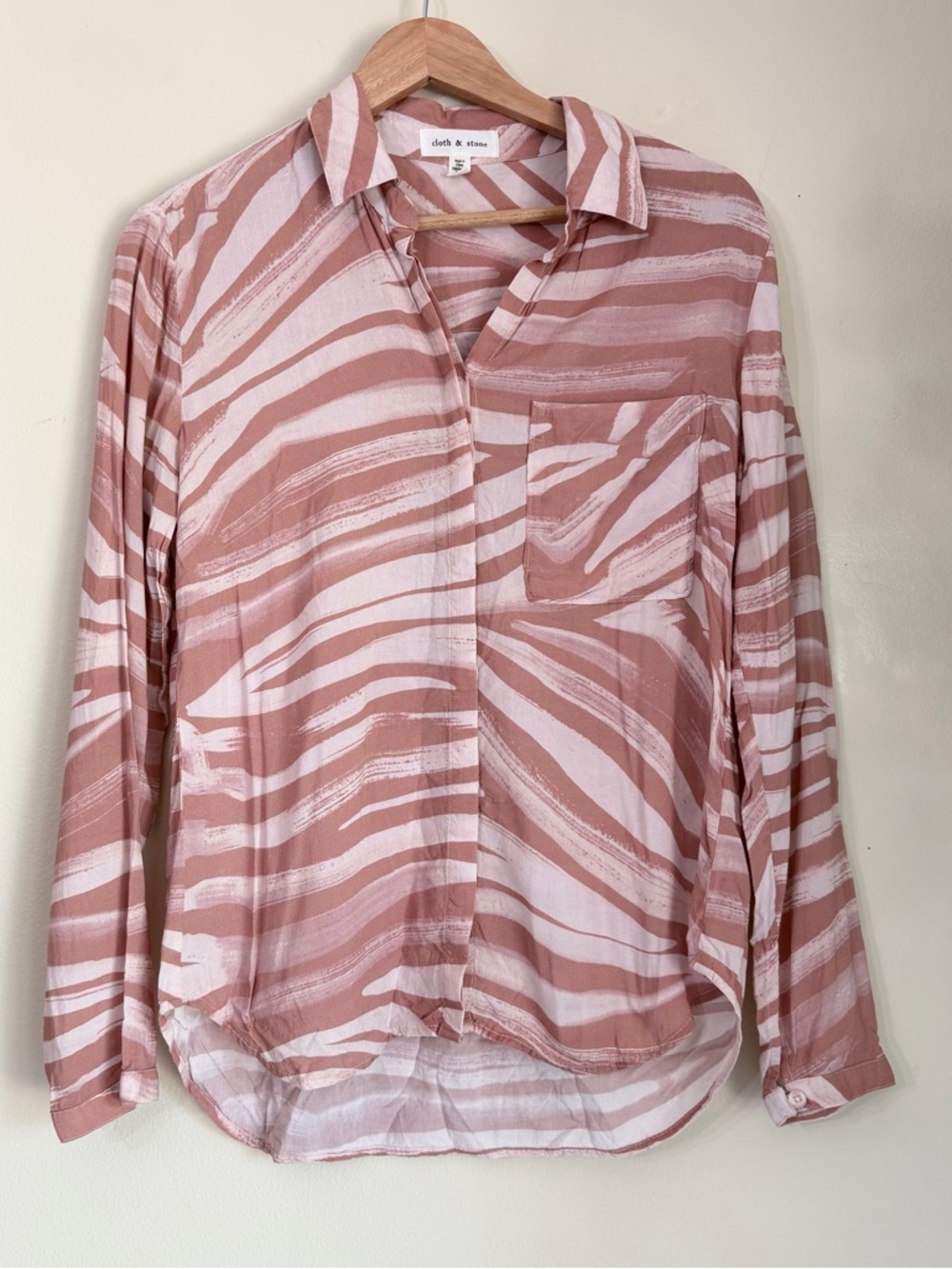 cloth & stone Dusty Rose Striped Button-Up Shirt